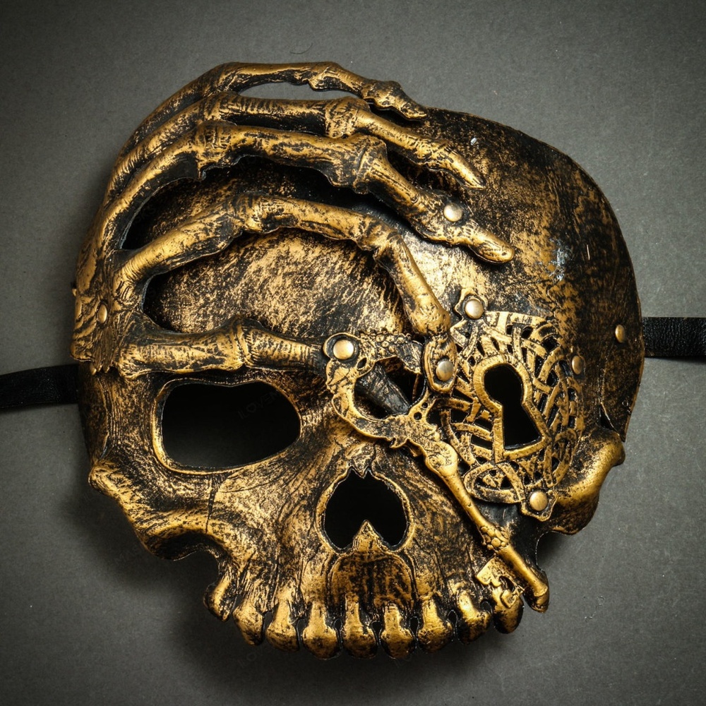 Halloween Skull with Key Venetian Masquerade Mask